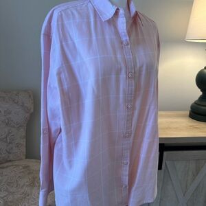 Gloria Vanderbilt Soft Pink Checkered Women's Shirt